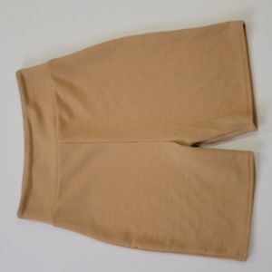 Missguided Tan Sculpted Ribbed Cycling Shorts SZ 4